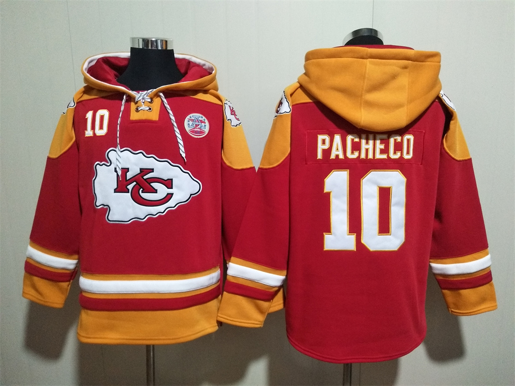 Kansas City Chiefs #10 Isiah Pacheco Hoodies Sweatshirts with Customized Design Embroidered Jerseys